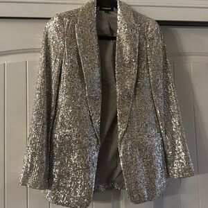 Express Shimmering Silver Women's Blazer